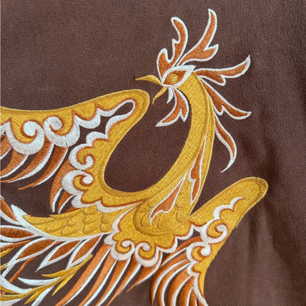 VTG Bob Mackie Wearable Art Phoenix Embroidered Faux Suede Jacket Brown 3X - Picture 5 of 8